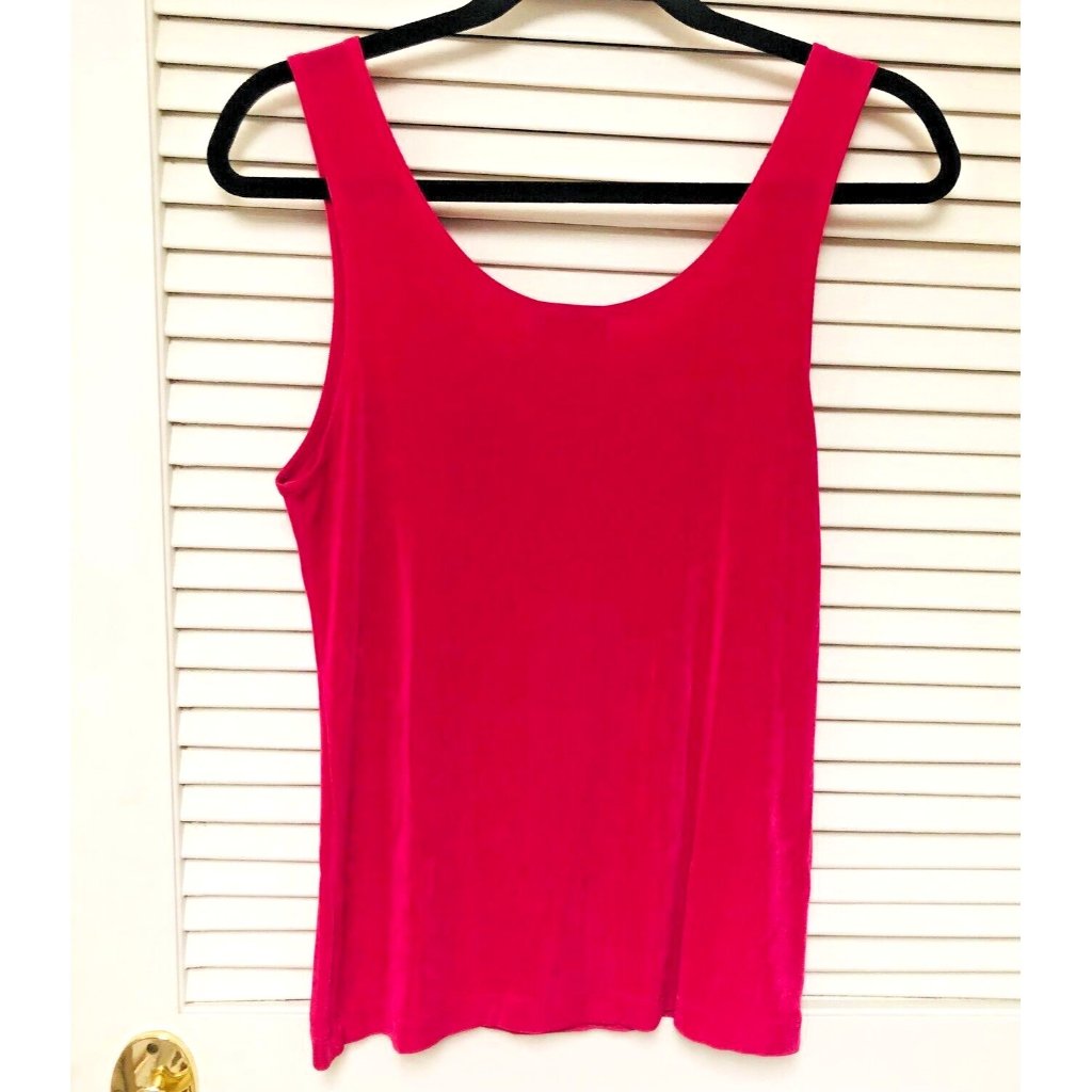 Chico's Slinky Travel Knit Hot Pink Tank Top Women's S 34 Bust Chico's Size 1